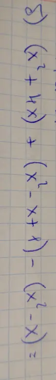 Упрости выражение (x² + 4x) + (x²-x+1)-(x²-x)=