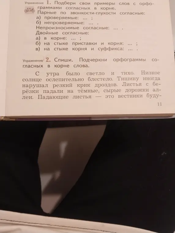 Выполни задание: спиши текст и подчеркни орфограммы гласных в корне слова