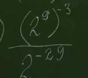 Можешь вычислить выражение (2^9)^(-3) / 2^(-29)?