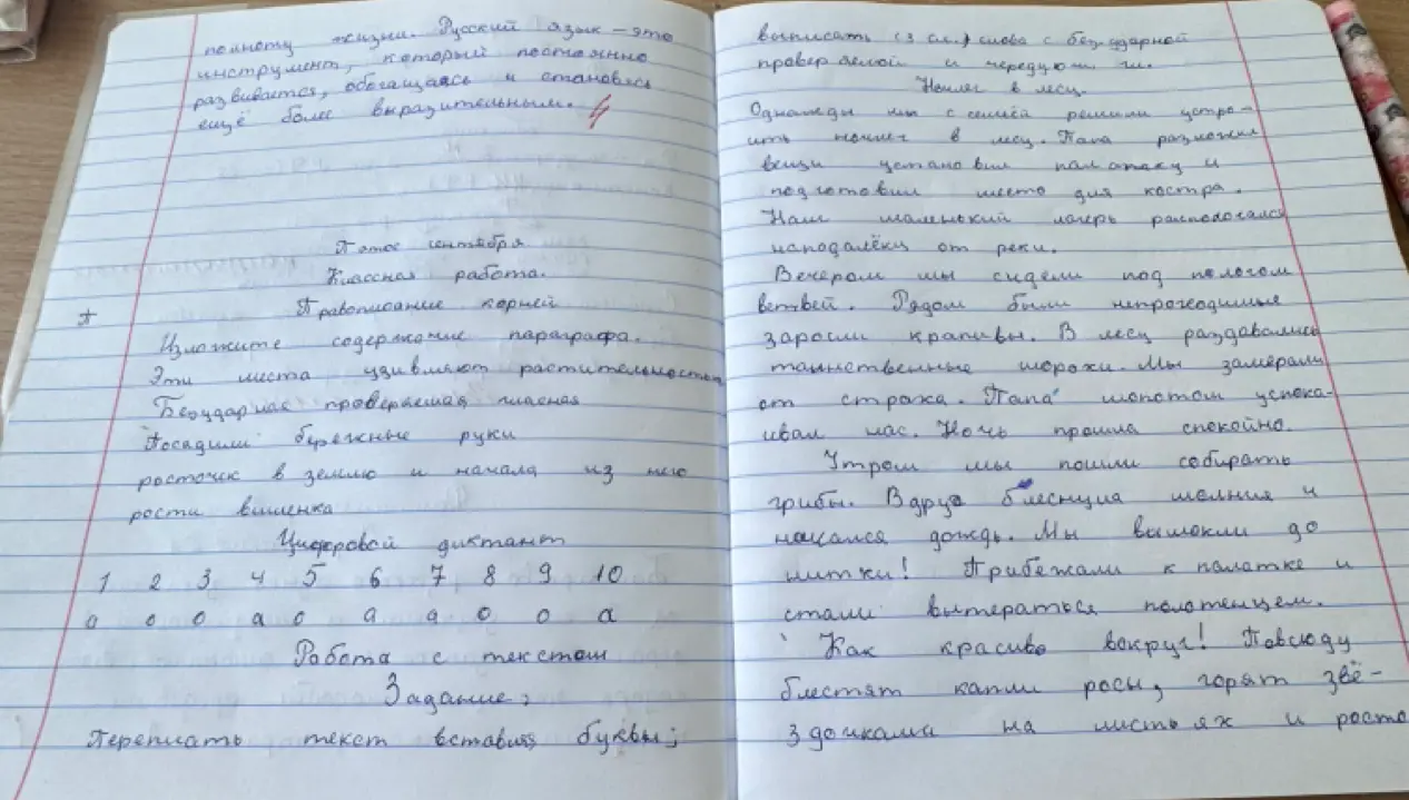 Ты просишь переписать текст и вставить буквы.