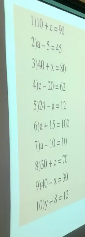 Реши уравнения: 10+ c = 90