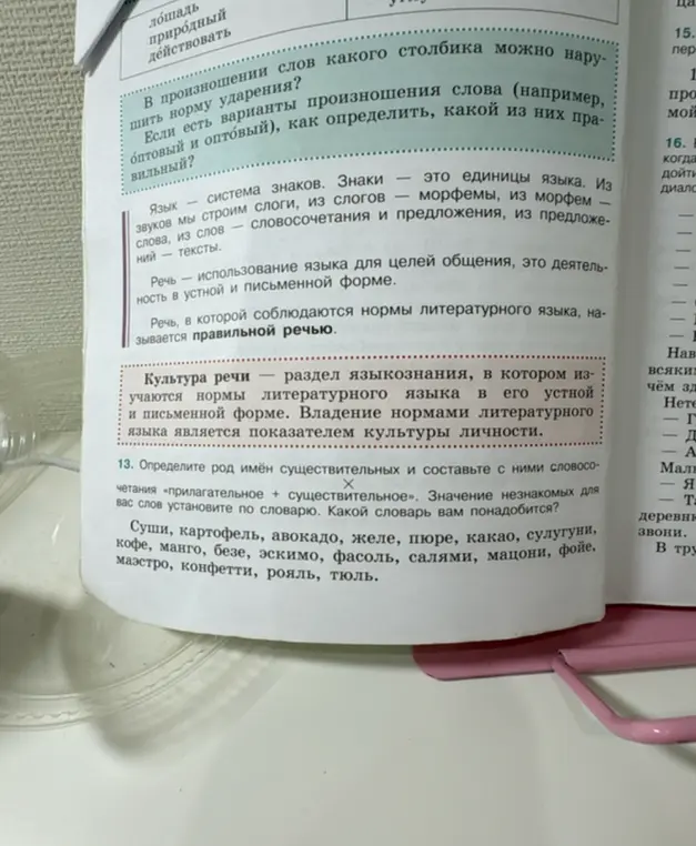 Определи род имён существительных и составь с ними словосочетания «прилагательное + существительное»