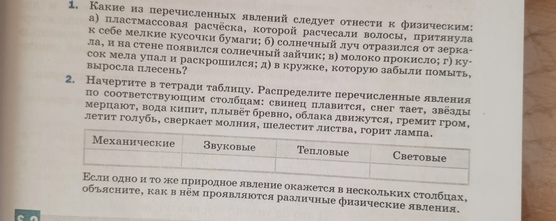 Какие из перечисленных явлений следует отнести к физическим: а) пластмассовая расчёска, которой расчесали волосы, притянула к себе мелкие кусочки бумаги?