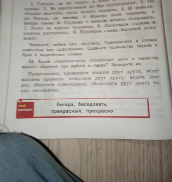 Какие словосочетания определяют цель и характер вашего общения при работе в парах?