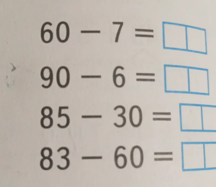 Реши пример 60 - 7 =