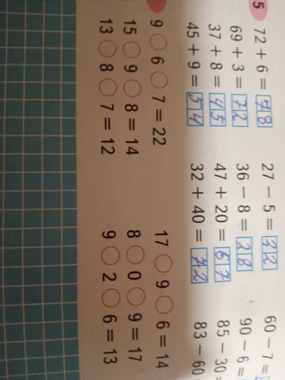 Помоги решить примеры с пропущенными числами: 9 + 6 + 7 = 22
