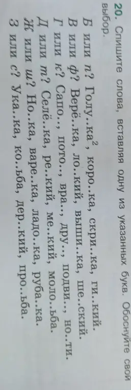 Помоги с заданием по русскому языку, в котором нужно вставить пропущенные буквы в слова