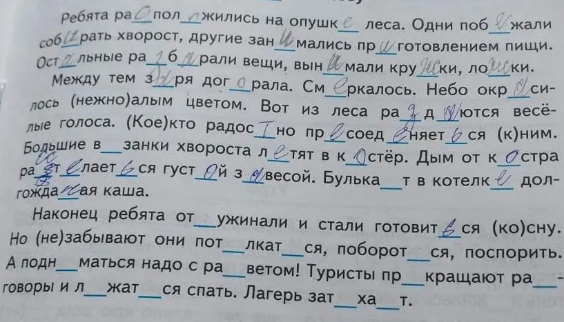 Вставь пропущенные буквы в слова.