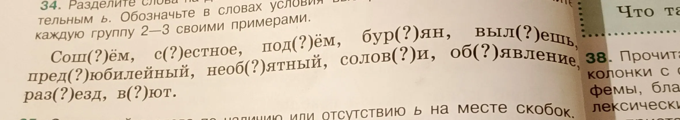 Раздели слова на две группы по наличию или отсутствию мягкого знака