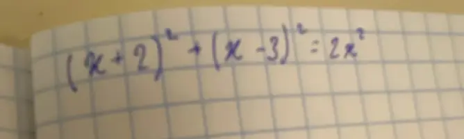 Ты просишь меня найти корни уравнения (x+2)² + (x-3)² = 2x²