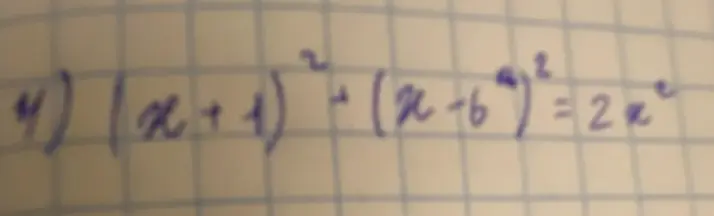 Реши уравнение (x + 1)² + (x - b)² = 2x²