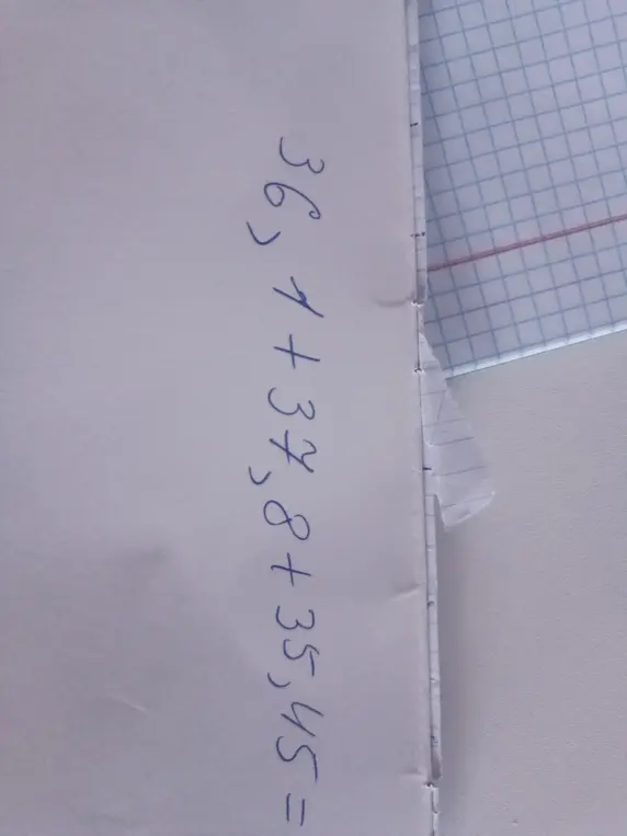 Вычисли сумму чисел 36,1 + 37,8 + 35,45