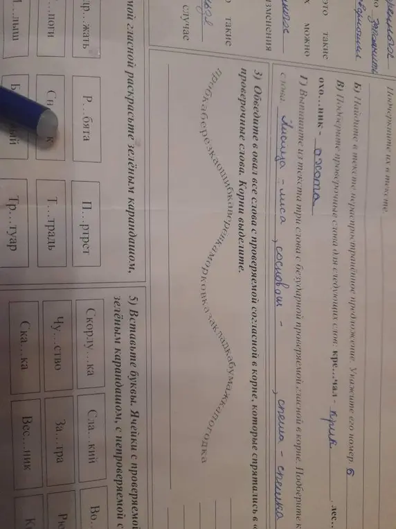Выполни для слов из текста задания: подбери проверочные слова; выпиши слова с безударной гласной в корне; обведи слова с проверяемой согласной в корне; вставь буквы.