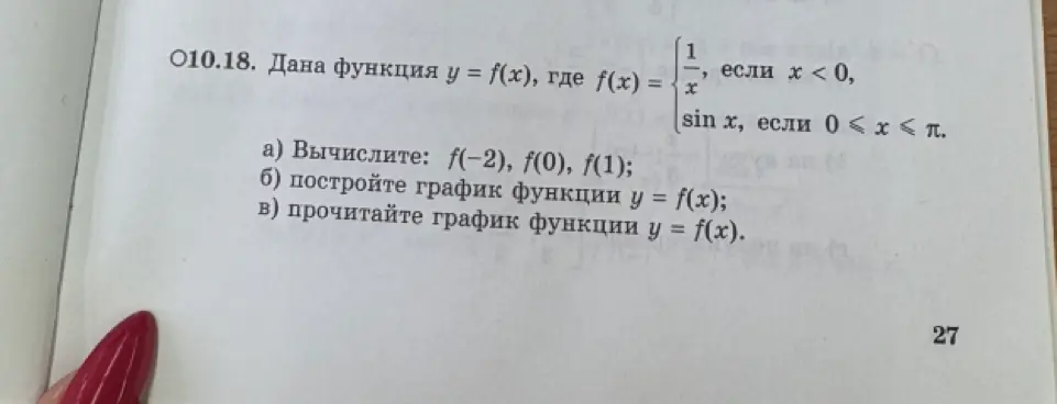 Вычисли значения f(-2), f(0), f(1), построй график функции y = f(x) и опиши график функции y = f(x)