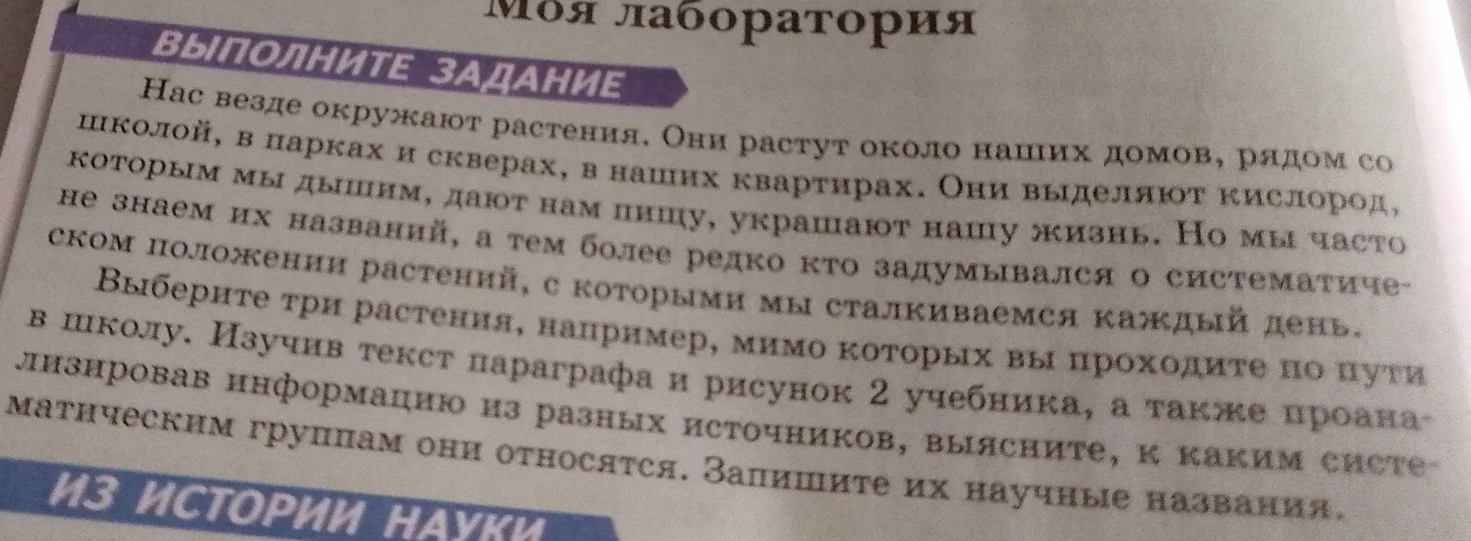 Выбери три растения, например, мимо которых ты проходишь по пути в школу, и запиши их научные названия