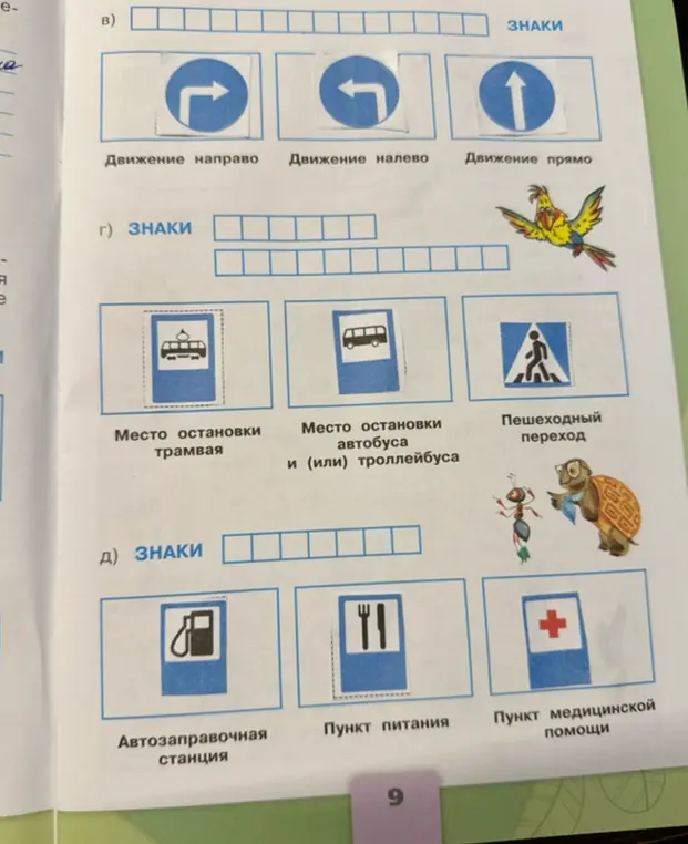 Назови знаки дорожного движения на картинке