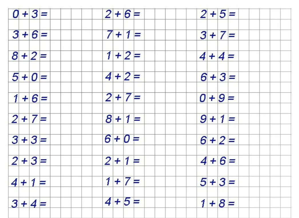 Реши пример 0+3=