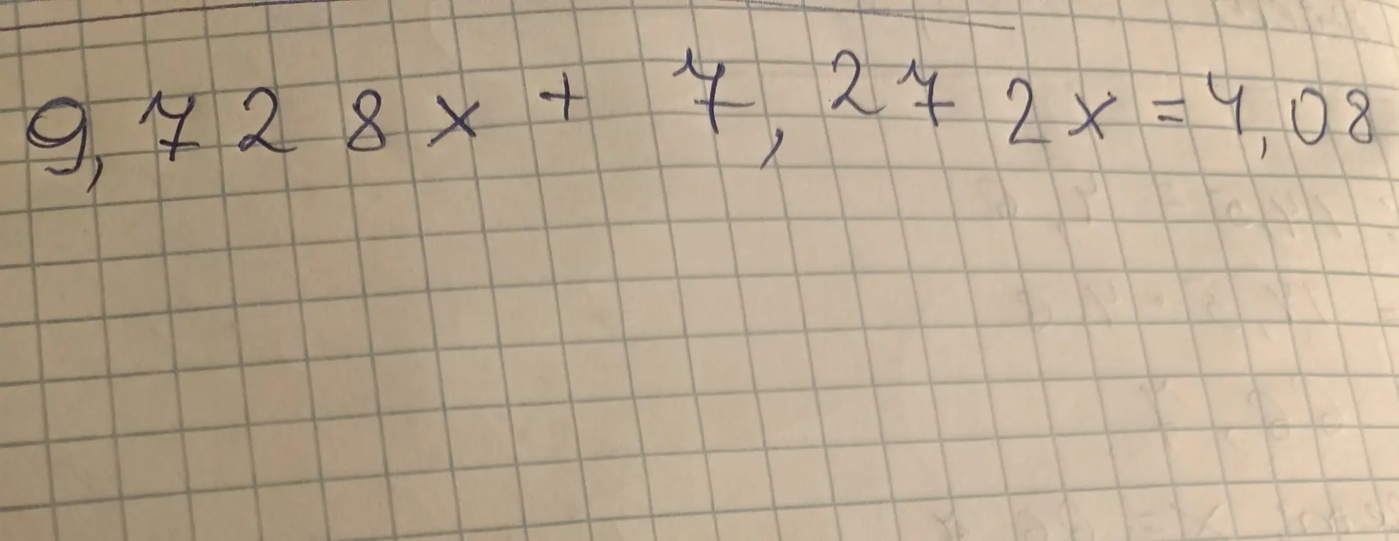 Найди корни уравнения 9,728x + 7,272x = 4,08