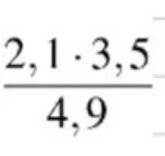 Как решить пример 2,1 * 3,5 / 4,9?