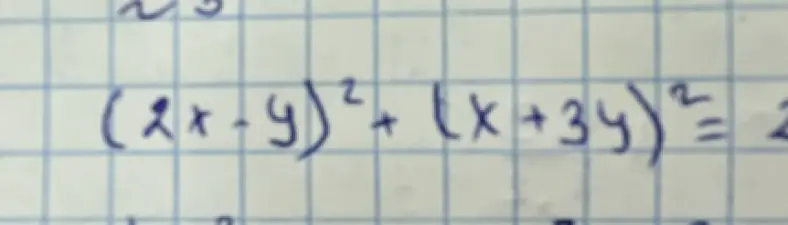 Ты просишь решить уравнение (2x-y)²+(x+3y)² = 2