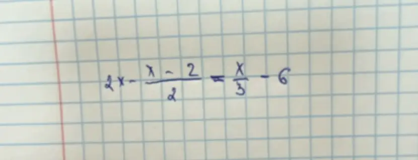 Помоги мне решить уравнение 2x - (x-2)/2 = x/3 - 6