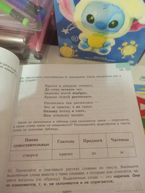 Выполни задание: прочитай стихотворение О. Григорьева и определи, какое настроение оно у тебя создает.