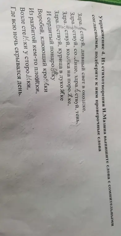 Выпиши слова с сомнительными согласными, подбери к ним проверочные слова