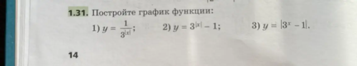 Объясни, как построить график функции: y = 1/(3^|x|)