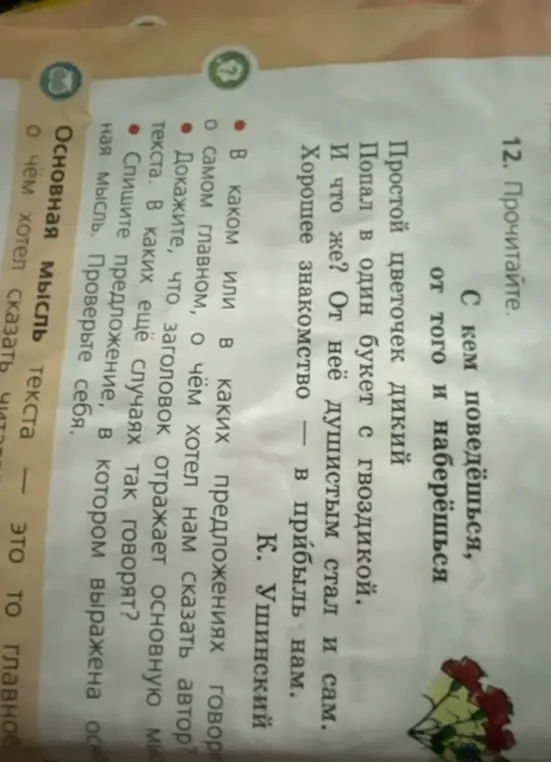 В каком или в каких предложениях говорится о самом главном, о чём хотел нам сказать автор?