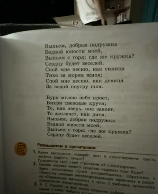 Какие настроения передаёт поэт в стихотворении: грусть, веселье, радость, печаль?