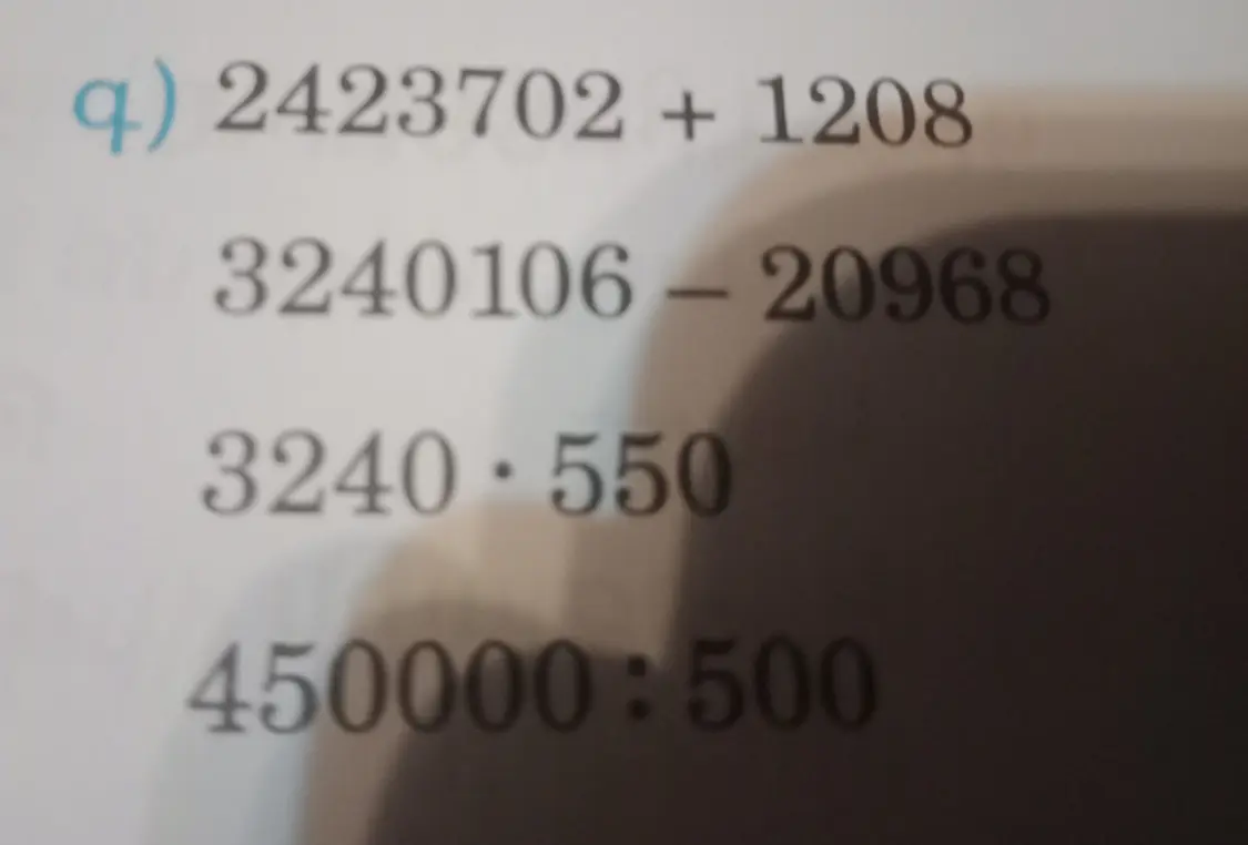 Помоги решить примеры: 2423702 + 1208