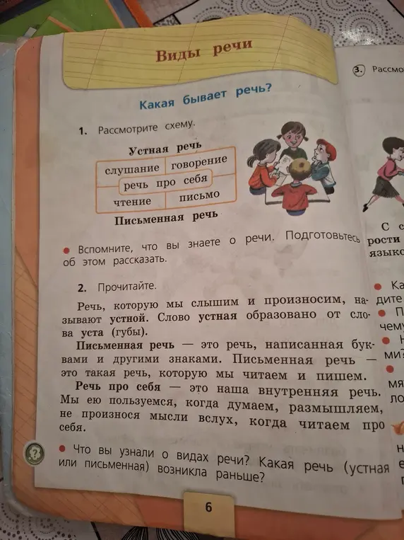 Что ты узнал о видах речи? Какая речь (устная или письменная) возникла раньше?