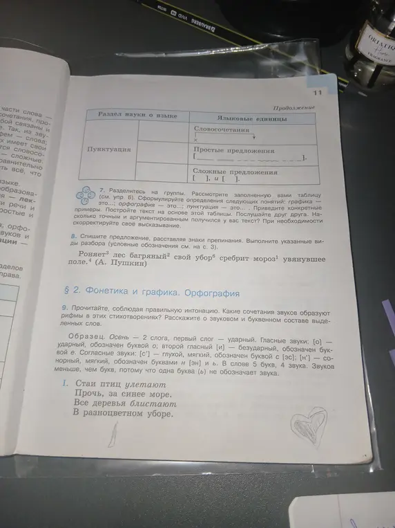 Составь предложение, расставляя знаки препинания в предложении 'Роняет лес багряный свой убор сребрит мороз¹ увянувшее поле' и выполни указанные виды разбора
