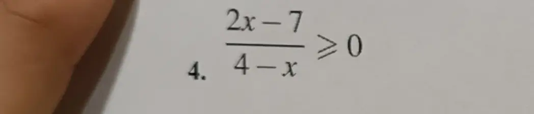 Ты просишь меня решить неравенство $\frac{2x-7}{4-x} \geq 0$