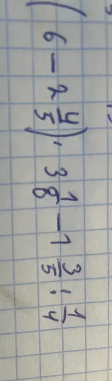 Можешь решить выражение (6-2/5)+38-1 3/5-1?