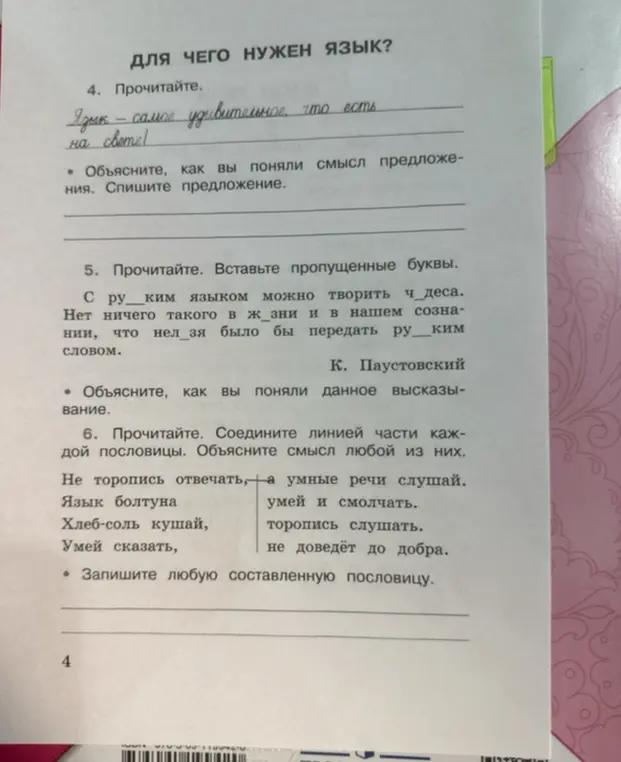 Объясни, как ты понял смысл предложения 'Язык - самое удивительное, что есть на свете'