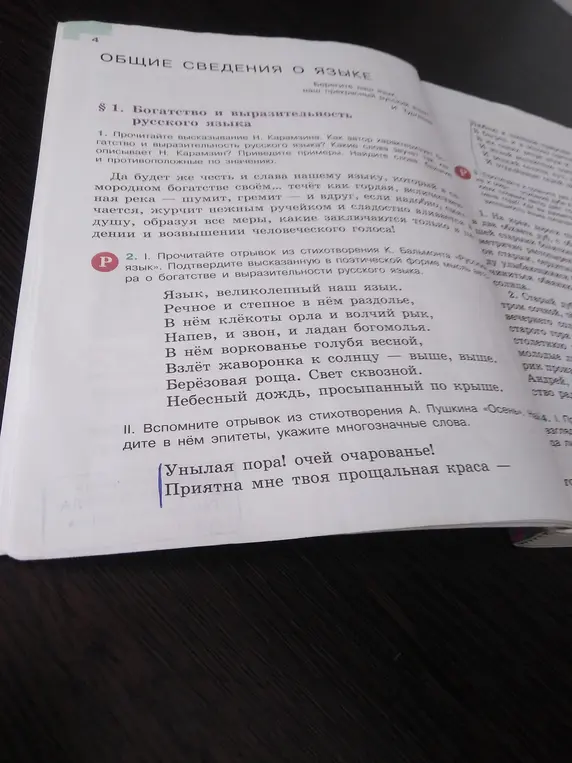 Прочитай отрывок из стихотворения К. Бальмонта «Русский язык». Подтверди высказанную в поэтической форме мысль автора о богатстве и выразительности русского языка