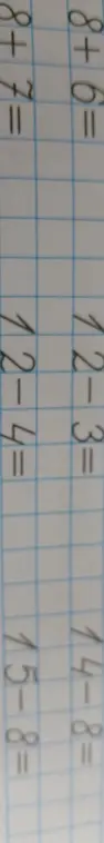 Помоги решить примеры: 8 + 6 =