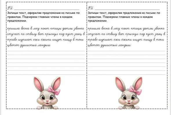 Ты просишь записать текст и подчеркнуть главные члены предложения.