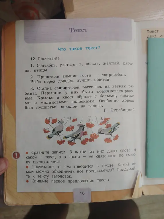 Спиши первое предложение текста.