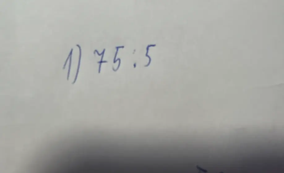 Вычисли, чему равно 75 ÷ 5