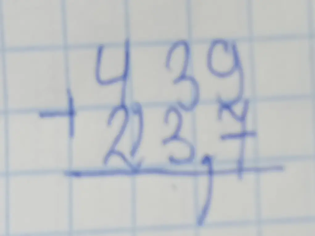 Сложи числа 439 и 237