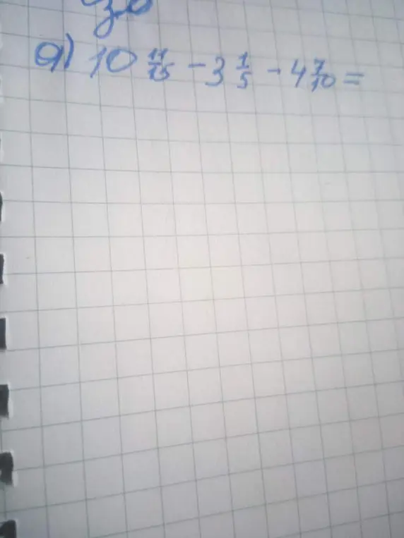 Реши пример а) $10\frac{11}{15} - 3\frac{1}{5} - 4\frac{7}{30}$