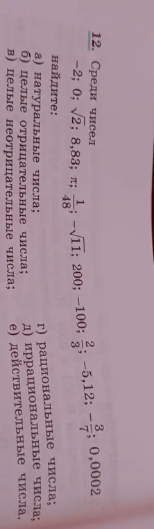 Среди чисел -2, 0, √2, 8,83, π, 1, −√11, 200, -100, 2/3, -5,12, -3/7, 0,0002 найди натуральные числа
