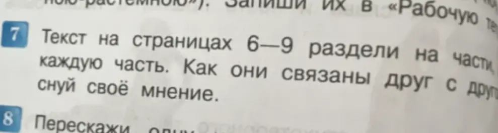 Можешь ли ты сказать, как текст на страницах 6-9 разделен на части и как они связаны друг с другом?
