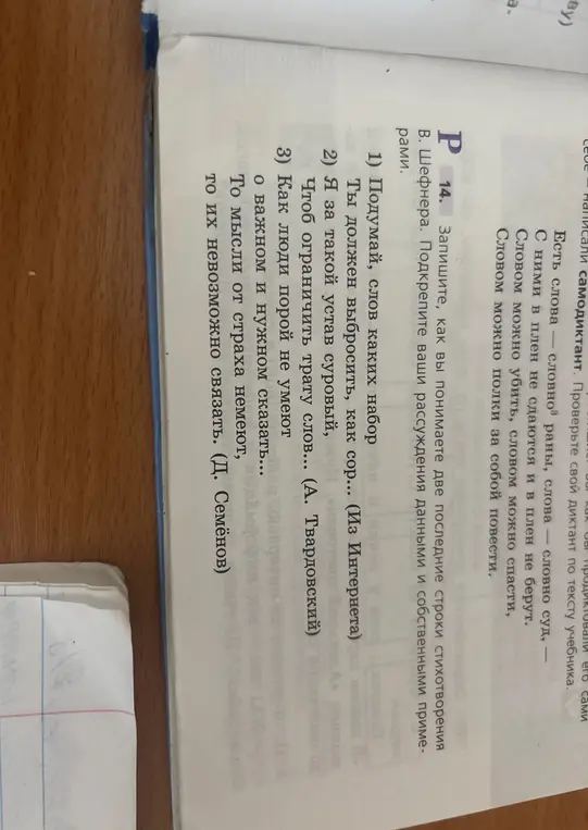 Как ты понимаешь две последние строки стихотворения В. Шефнера?