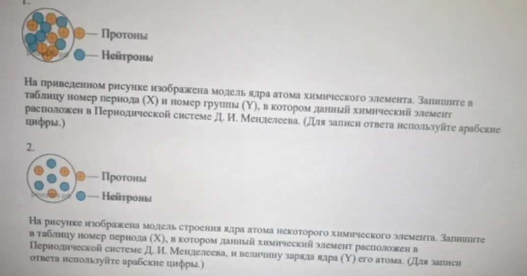 Объясни, как по модели ядра атома химического элемента определить номер периода и номер группы, в котором расположен элемент в таблице Менделеева