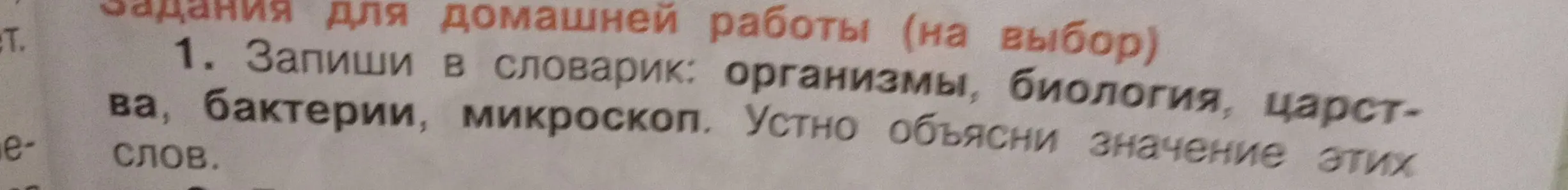 Можешь ли ты объяснить значение слов: организмы, биология, царства, бактерии, микроскоп?