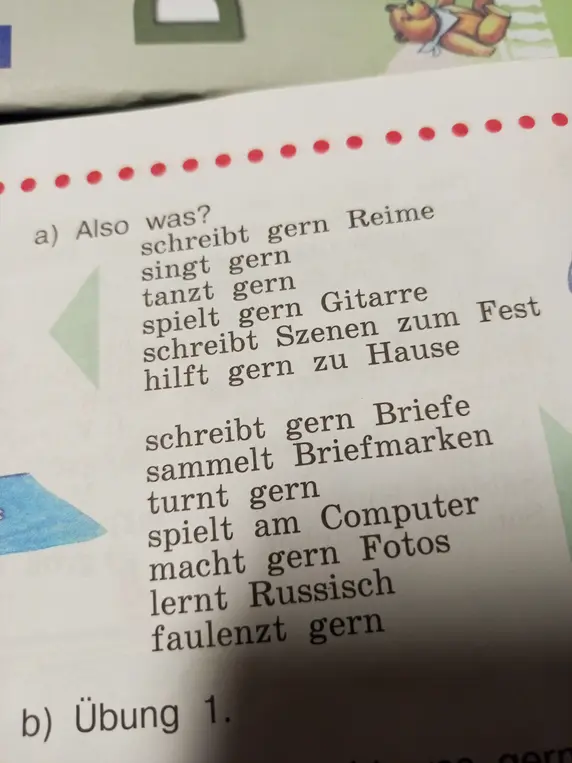 Переведи предложения: schreibt gern Reime