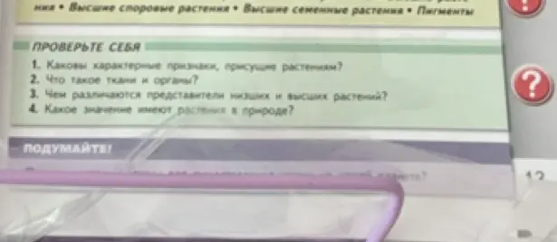Ты спрашиваешь, каковы характерные признаки растений.